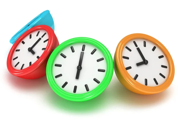 Four Round office clocks — Stock Photo, Image