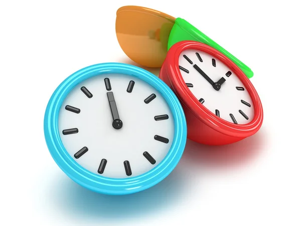 Four Round office clocks — Stock Photo, Image