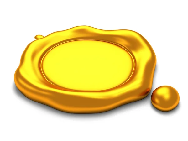 Selo de cera de ouro com espaço para texto — Fotografia de Stock