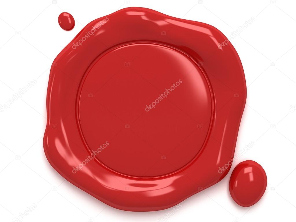 Red wax seal with space for logo or text