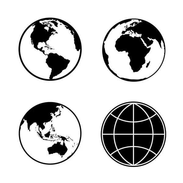 Ensemble d'icônes de planète Terre globe. Vecteur . — Image vectorielle