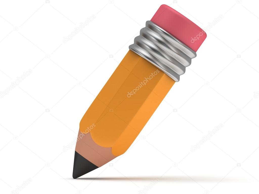 3d Pencil on white. Stock Photo by ©newb1 48330341
