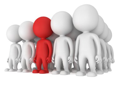 stilize kişilik grup stand üzerine beyaz