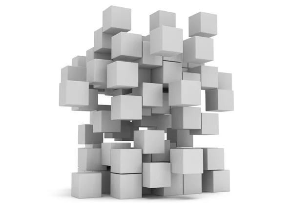 多维数据集的三维块体。组装概念. — 图库照片