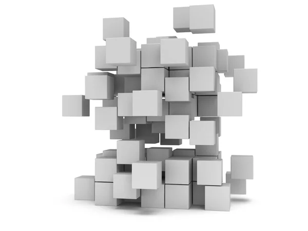 Bloco de cubos 3D. Conceito de montagem . — Fotografia de Stock
