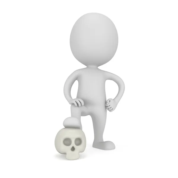 3d man with skull — Stock Photo, Image