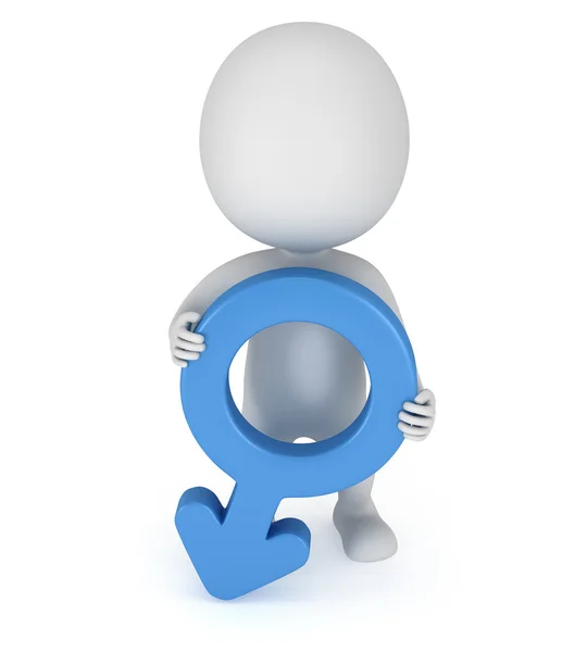 3d man with Male gender sign. — Stock Photo, Image