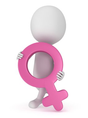 dişi işareti ile 3D adam.