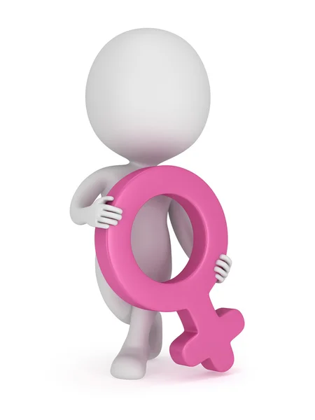 3d man with female gender sign. — Stock Photo, Image