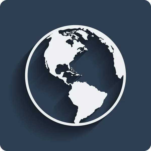 Aarde planeet globe web en mobile pictogram. vector. — Stockvector