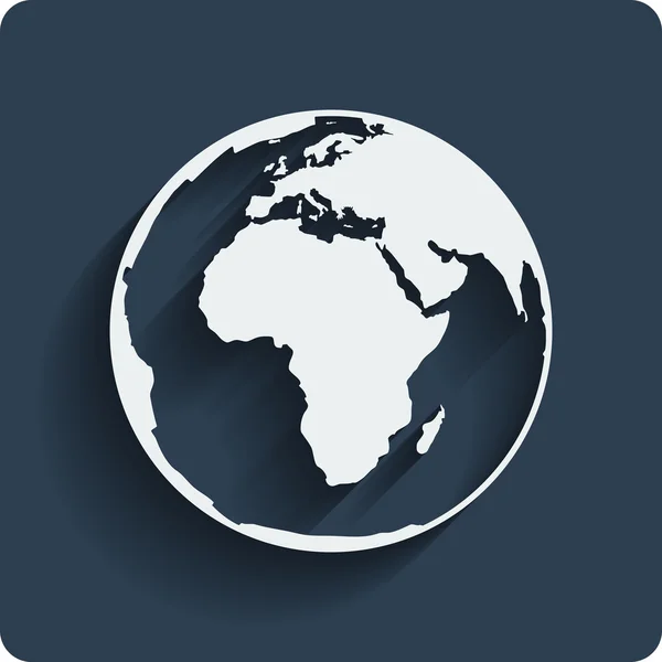 Aarde planeet globe web en mobile pictogram. vector. — Stockvector