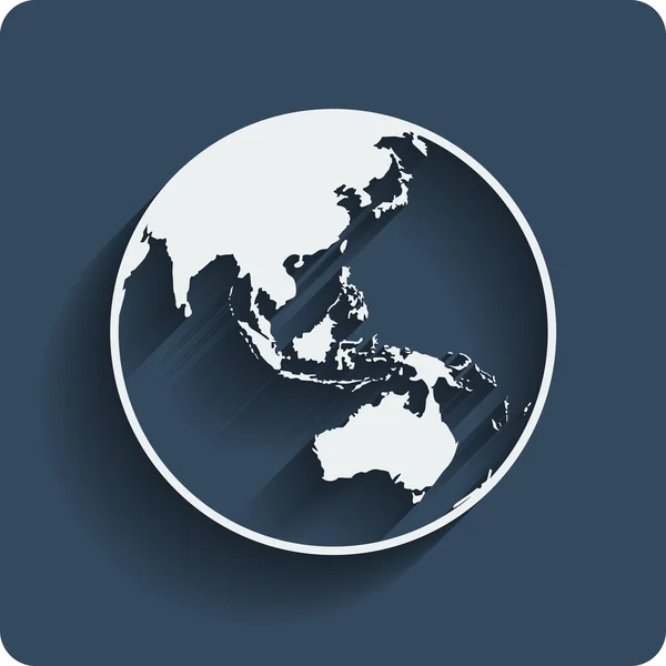Aarde planeet globe web en mobile pictogram. vector. — Stockvector