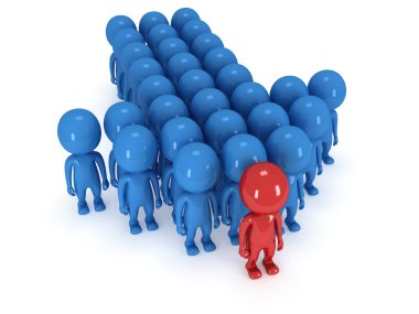 stilize kişilik grup stand üzerine beyaz