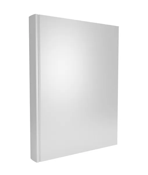 3d capa de livro em branco sobre fundo branco — Fotografia de Stock