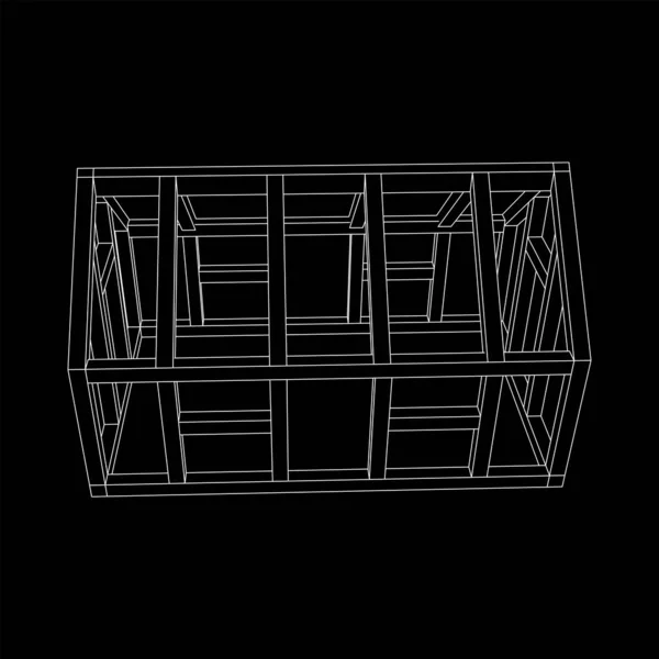 Broeikasconstructie frame. Hothouse gebouw object. Warm huis — Stockvector