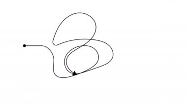 El çizimi karmaşası çizimi veya çözüm bulmak gibi siyah çizgi