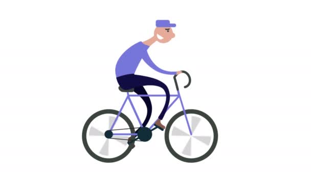 Mensajero bicicleta entrega hombre — Vídeo de stock