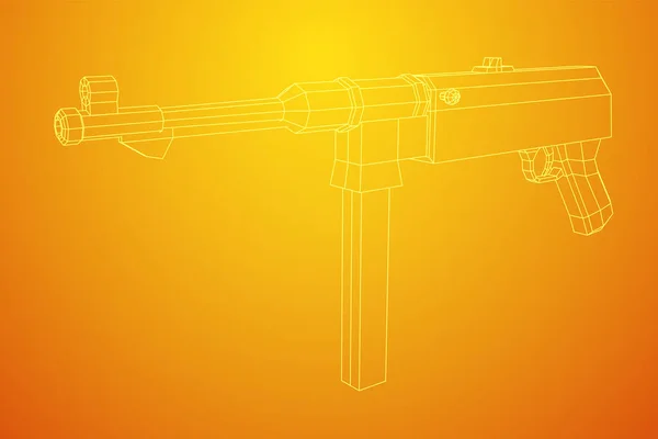 Pistola Armas Fuego Subametralladora Alemana Segunda Guerra Mundial Ilustración Vectores — Vector de stock