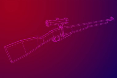 Keskin nişancı, civatalı tüfek, Mosin Nagant. Kablo çerçevesi düşük poli ağ