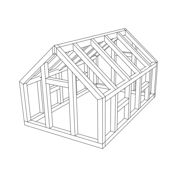 Estrutura de construção de estufa. Objeto de edifício Hothouse. Casa quente — Vetor de Stock