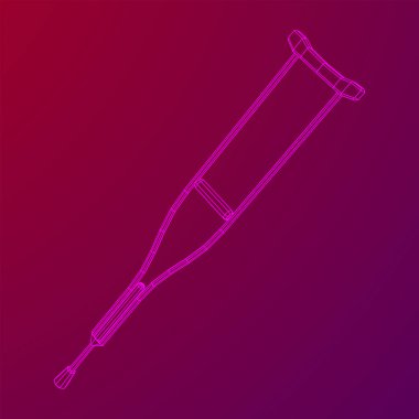 Kırık bacağın rehabilitasyonu için baston.