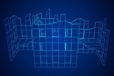 Harap olmuş bina ve beton, savaş yıkım konsepti