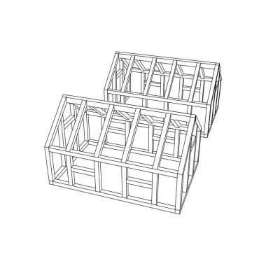 Sera inşaat iskeleti. Sera binası objesi. Sıcak ev