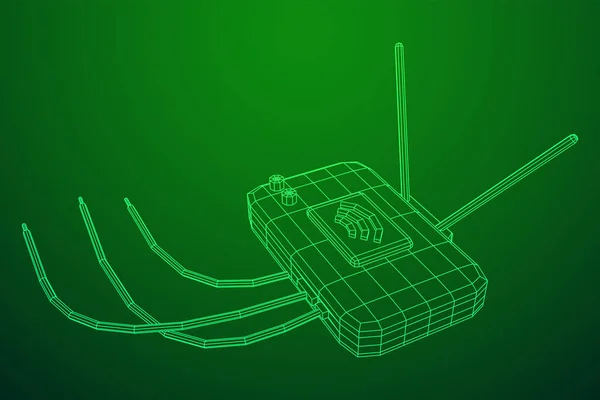 Modem Router s anténou vysokorychlostní bezdrátové připojení k internetu — Stockový vektor