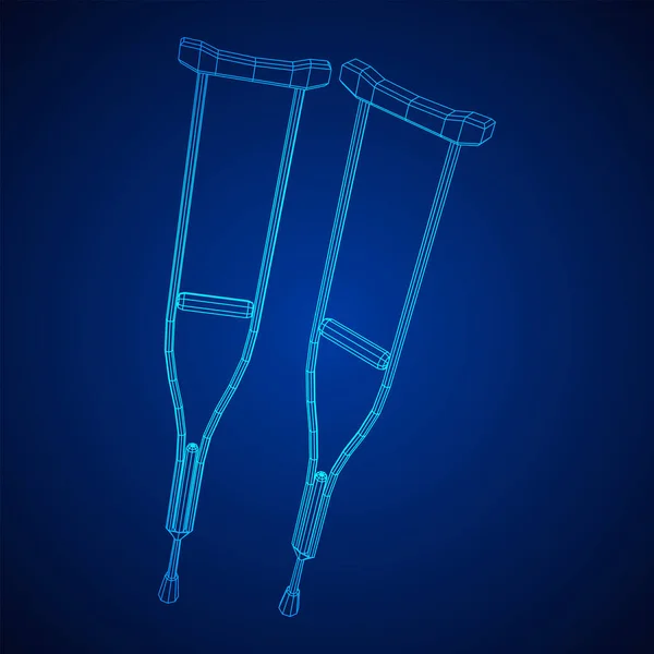 Berle lékařské vycházkové hole pro rehabilitaci zlomené nohy — Stockový vektor