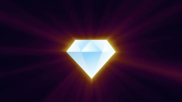 Jóia de diamante brilhante com brilho mágico loop sem costura — Vídeo de Stock