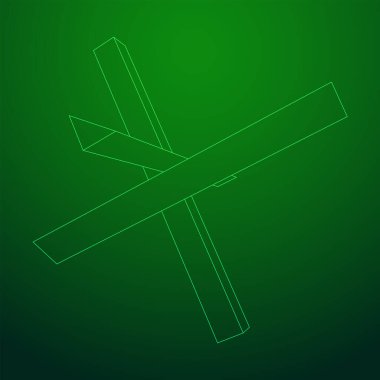 Kirpi anti-tank savunması. Kablo çerçevesi düşük poli ağ.