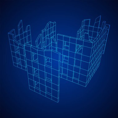 Harap olmuş bina ve beton, savaş yıkım konsepti