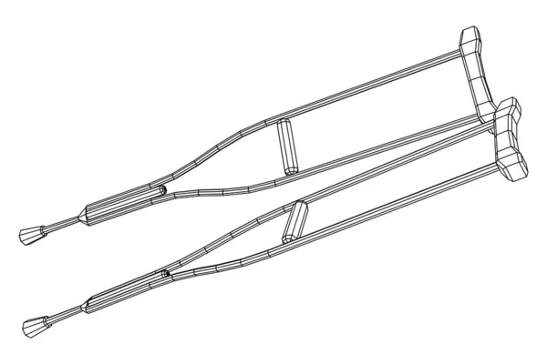 Rachaduras bengalas médicas para reabilitação de perna quebrada — Vetor de Stock
