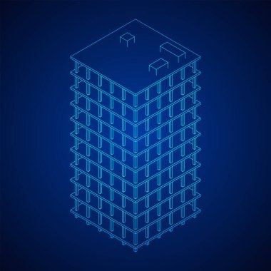 İnşaat devam ediyor. Ev inşaatı devam ediyor. Kablo çerçevesi düşük poli ağ vektör çizimi