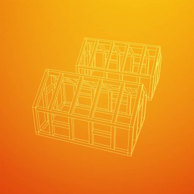 Sera inşaat iskeleti. Sera binası objesi. Sıcak ev