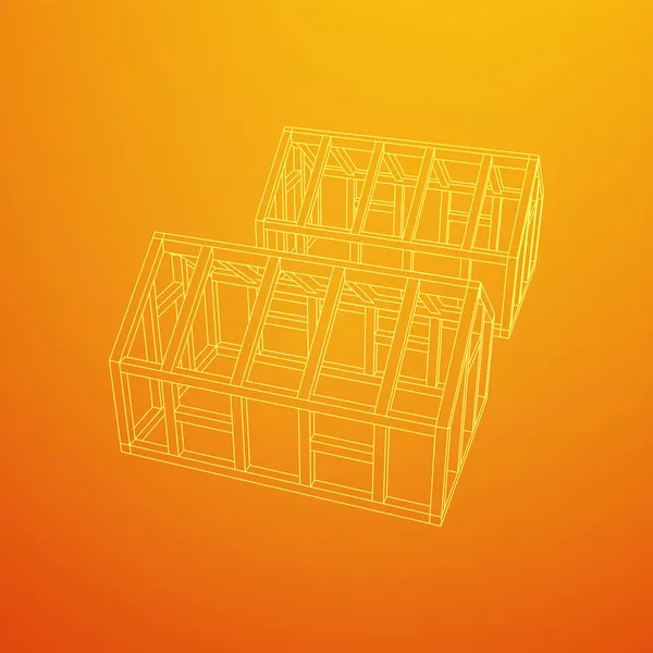 Sera inşaat iskeleti. Sera binası objesi. Sıcak ev