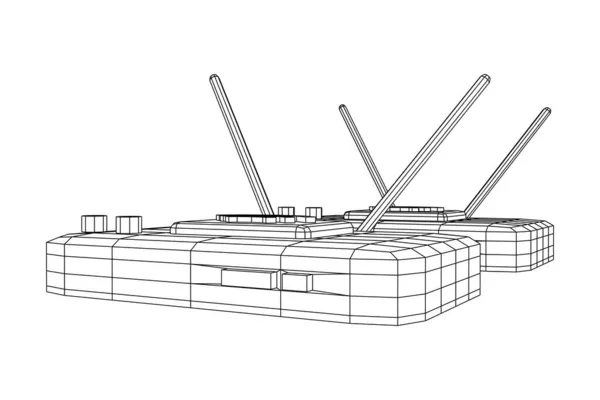 Router módem con la antena de alta velocidad wifi inalámbrico a Internet — Vector de stock