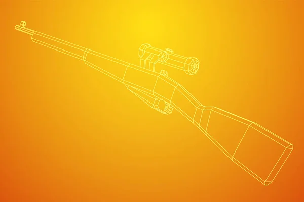 Снайперская винтовка Мосин Нагант. Низкая полисетка Вифрэма — стоковый вектор