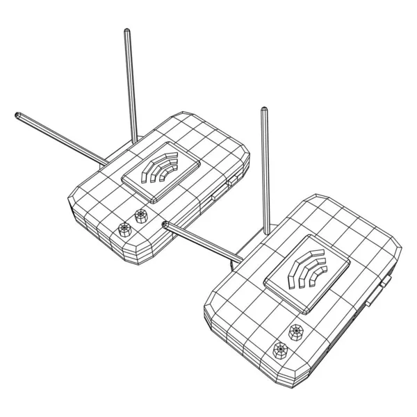 アンテナ高速無線WiFiインターネット付きモデムルータ — ストックベクタ