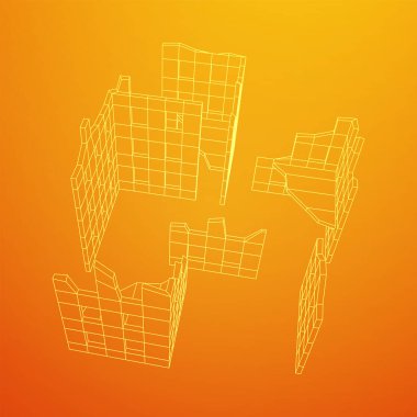 Harap olmuş bina ve beton, savaş yıkım konsepti