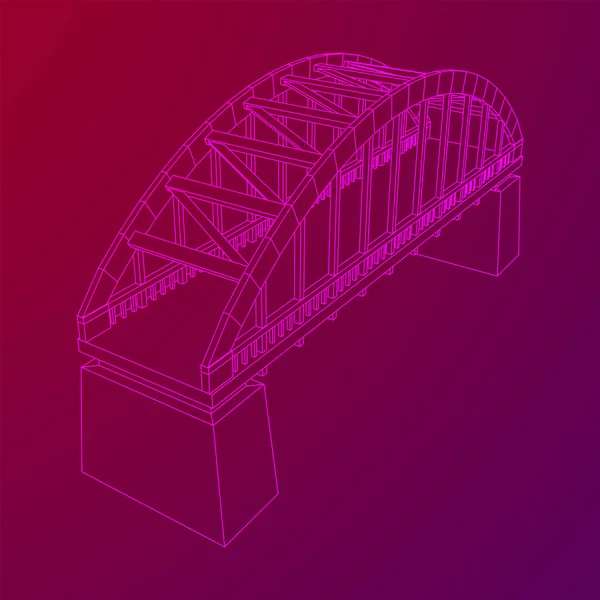 Köprü bağlantısı. Kablo çerçevesi düşük poli ağ