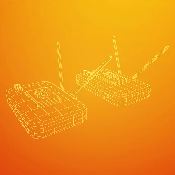 Modem Router s anténou vysokorychlostní bezdrátové připojení k internetu — Stockový vektor