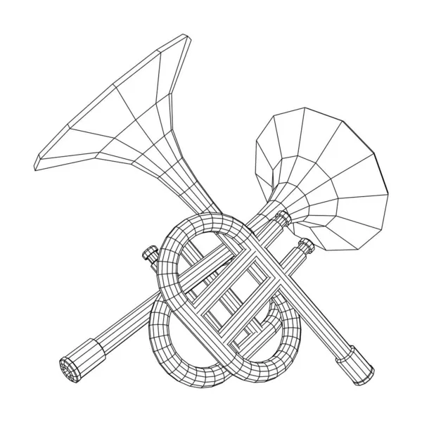 Trumpetpipa fife musikinstrument vektor illustration — Stock vektor