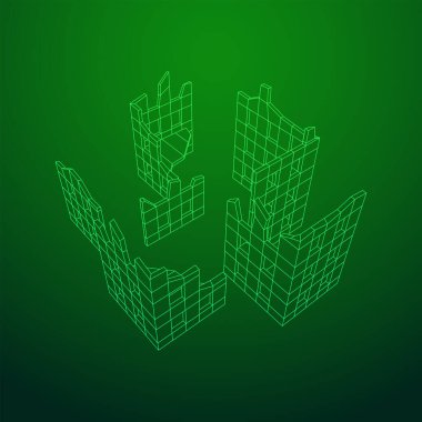 Harap olmuş bina ve beton, savaş yıkım konsepti