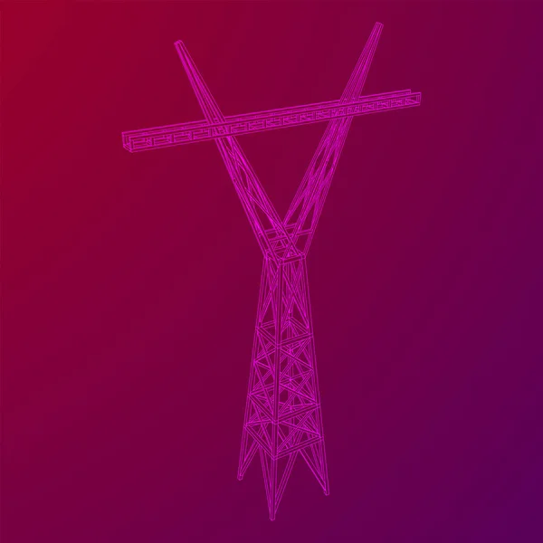 Elektryczna wieża transmisyjna wysokiego napięcia słup ramy — Wektor stockowy