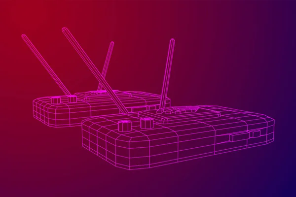 Modem Router s anténou vysokorychlostní bezdrátové připojení k internetu — Stockový vektor