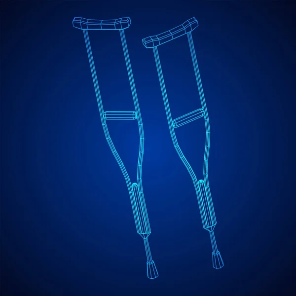 Berle lékařské vycházkové hole pro rehabilitaci zlomené nohy — Stockový vektor