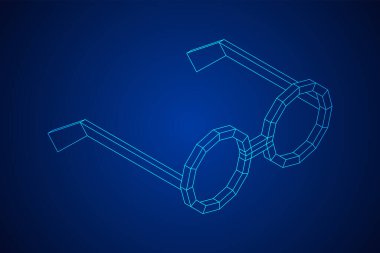 İnek Yuvarlak Retro Gözlük Kablosu Vektör İllüstrasyonu.