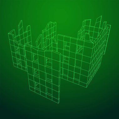 Harap olmuş bina ve beton, savaş yıkım konsepti