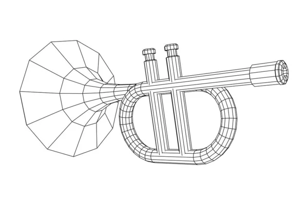 Trompetenpfeife fünf Musikinstrumente Vektor Illustration — Stockvektor